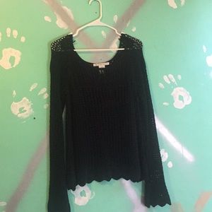 Black Knit See-Through Sweater